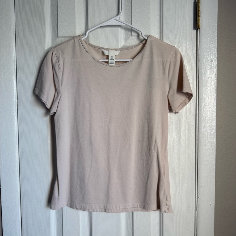 Women's H&M Cream Short Sleeve Top